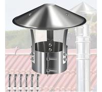 Coperchio Superiore Esterno per Tubo della Caldaia, sfiato sul Tetto, comignolo Impermeabile da 3 a 11,8 Pollici, Camino a C con Viti Metalliche Regolabili (200 mm/7,9 Pollici).