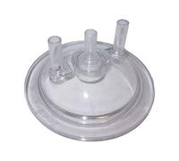 Coperchio tappo trasparente con 3 attacchi d. 17 mm per secchio bidone mungitura