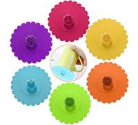 Coperchio Tazza Silicone, KANOSON 6 Pezzi Copri Tazza Silicone Alimentari con Diamanti, Coperchio per Tazza Riutilizzabili Coperchi Tazze in Silicone Anti Polvere per Tisane, Caffe, Bevanda