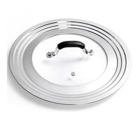 Coperchio universale da 12,6 pollici per padelle e pentole, coperchio universale con finestra trasparente, grande coperchio in acciaio inox per padelle in ghisa, padelle e wok