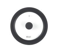 Coperchio Universale in Vetro Russell Hobbs per Pentole - Adatto a Pentole di Diametro 20, 22 e 24 cm, Bordo in Silicone Soft-Touch, Salvaspazio, Valvola per il Vapore, Casseruole