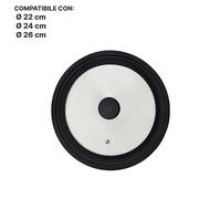 Coperchio Universale Vetro Temperato con Bordo Silicone Adatto a Varie Misure