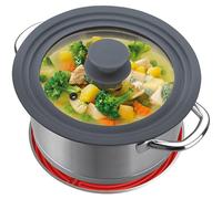 Coperchio unviversale per pentole casseruola padelle pirofile tegame da 16-20cm in vetro e silicone valvola scarico vapore