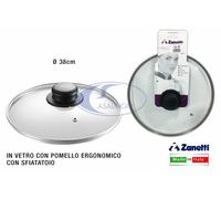 Coperchio per Pentole e Padelle in vetro bordo in Acciaio Zanetti 38 cm