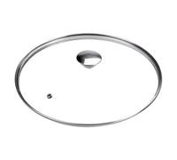 Moneta Coperchio in Vetro con Bordo e Pomolo in Acciaio Inox, 22cm