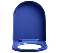 Coperchio WC A Forma Di D 18.1"x14.2", Tavoletta WC A Chiusura Ammortizzata Con Cerniere Regolabili A Fissaggio Superiore, Sgancio Rapido Per Un Facile Montaggio, Sedile WC Colorato PP, Blu Navy