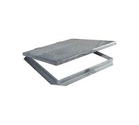 COPERCHIO ZINCATO CISTERNA TELAIO CHIUSINO 50X50 SIGILLO GRIGLIA LAMIERA ACCIAIO