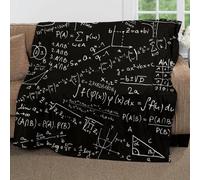 Coperta 130 x 150 cm, formula chimica matematica, morbida coperta in pile di flanella per adulti e bambini, coperta per dormire meglio e alleviare lo stress, coperta Sherpa per divano da viaggio