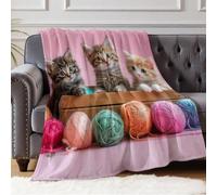 Coperta 150 x 200 cm Gatti carini Plaid Morbido in Flanella per Ragazze Ragazzi Adulti, Coperta Calda per Casa e Relax