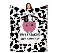 Coperta a forma di mucca, super morbida, in flanella, accogliente, leggera, regalo per amanti della mucca, per bambini e adulti, 152,4 x 150 cm
