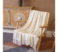 Coperta a maglia in stile vintage con motivo a rombi, coperta a tinta unita, coperta per i piedi del letto, coperta per divano, motivo a rombi nei colori Morandi, coperta a tinta unita per divano e uf