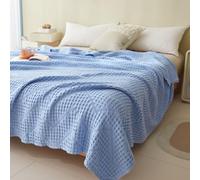 Coperta A Nido d'Ape in 100% Cotone, Coperte Rinfrescanti per Chi Dorme al Caldo - Coperta Leggera, Morbida, Traspirante, Lavata per L'Estate, Sottile E Fredda., G, 180x200cm