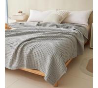 Coperta A Nido d'Ape in 100% Cotone, Coperte Rinfrescanti per Chi Dorme al Caldo - Coperta Leggera, Morbida, Traspirante, Lavata per L'Estate, Sottile E Fredda., E, 180x200cm