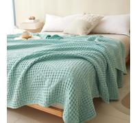 Coperta A Nido d'Ape in 100% Cotone, Coperte Rinfrescanti per Chi Dorme al Caldo - Coperta Leggera, Morbida, Traspirante, Lavata per L'Estate, Sottile E Fredda., D, 150x200cm