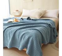 Coperta A Nido d'Ape in 100% Cotone, Coperte Rinfrescanti per Chi Dorme al Caldo - Coperta Leggera, Morbida, Traspirante, Lavata per L'Estate, Sottile E Fredda., A, 100x150cm