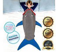 Coperta a sacco Squalo Shark Blanket super soft bambino 60x142 cm Blankie Tails