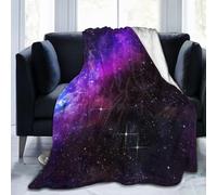 Coperta a tema Astronomia Esplora Nebulosa Galassia Oscura con Stelle Luminose e Raggi Cosmici Coperta in Flanella Ultra Morbida e Leggera, Calda e Confortevole Adatta a Tutte le Stagioni 80"X60"