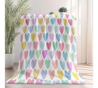 Coperta Acquerello a forma di cuore dei cartoni animati Pile Divano Morbida Coperte per Letto Singolo Matrimoniale Rosa Soffice e Calda Coperta Pile Invernale per Bambini Adulti 220 x 260 cm