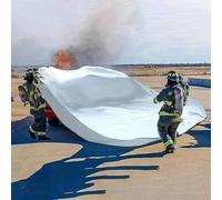 Coperta antincendio, Copertura di Emergenza in Fibra di Vetro ignifuga per la soppressione degli incendi, Tessuto ignifugo con Borsa per Il Trasporto (8x10 m/26,2x32,8 Piedi) - Ideale per la