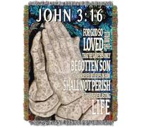 Coperta arazzo intrecciata ""Giovanni 3:16"" di Northwest Religious, 48' x 60', multicolore