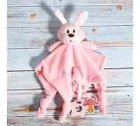 Coperta Asciugamano Lenitiva Simpatica Coperta Peluche Baby 0 anni+ (Coniglietto Rosa)