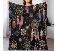 Coperta astratta acchiappasogni, morbida, leggera, calda, psichedelica, colorata, in flanella, per divano, letto, viaggio, 40"x50"