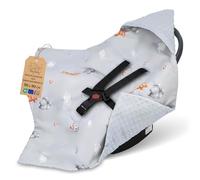 Sacco ovetto coperta invernale 90x90 cm - universale lavabile copertina per passeggino bebe per seggiolino auto bambino o swaddle neonato 0-6 mesi Oeko-Tex Orsacchiotti