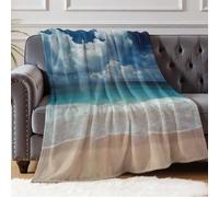 Coperta Bambini oceano e spiaggia 100x140 cm, Copertina Pile Morbida per Bambina e Bambino, Plaid Caldo Regalo Cameretta