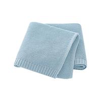 Coperta Bimbo in Maglia per Bambino, Surwin Baby Copertina Neonato Multiuso in Cotone Biologico per Carrozzina Culla Lettino Passeggino (80x100cm,cielo blu)