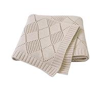 Coperta Bimbo in Maglia per Bambino, Surwin Baby Copertina Neonato Multiuso in Cotone Biologico per Carrozzina Culla Lettino Passeggino (80x100cm,Grigio chiaro)