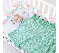 Coperta Bimbo in Maglia per Bambino, Surwin Stile mattone griglia Baby Copertina Neonato Multiuso in acrilico Biologico per Carrozzina Culla Lettino Passeggino (Verde uva,100x80cm)