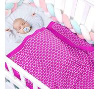 Coperta Bimbo in Maglia per Bambino, Surwin Stile mattone griglia Baby Copertina Neonato Multiuso in acrilico Biologico per Carrozzina Culla Lettino Passeggino (Rosa,100x80cm)