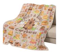 Coperta Capybara Coperte da Letto Capibara Coperta di flanella Cartoni Animati Stampa Morbida Coperte Comfort Calda Microfibra per Tutte le stagioni, morbida per camera da letto,ufficio, divano