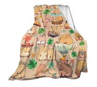 Coperta Capybara - Morbida, leggera, morbida coperta calda | Coperta in peluche Capybara | Coperta in morbida flanella | Coperta calda per casa, viaggi, scuola
