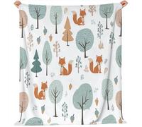 Coperta Cartone animato Volpe della foresta Pile Divano Morbida Coperte per Letto Singolo Matrimoniale Beige Soffice e Calda Coperta Pile Invernale per Bambini Adulti 220 x 260 cm