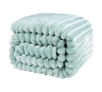 Coperta coccolosa - Coperta calda e soffice per letto e divano - Design a strisce, regalo ideale per mamma, donne e fidanzate (Verde Matcha, 200x230cm)