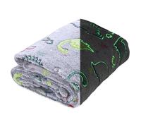 Coperta coccolosa per bambini 155x130 cm - coperta per bambini Dino coperta decorativa coperta per cameretta dei bambini si illumina al buio coperta in pile
