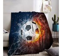 Coperta coccolosa per ragazzi 150x200, coperta da calcio per bambini, coperta coccolosa calda a tema sportivo, coperte per divano, coperta in flanella, coperte per lettini (D, 150x200cm)