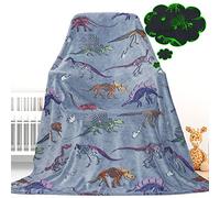 Coperta colorata con dinosauro che si illumina al buio, per bambini, morbida, calda, luminosa, per letto, divano, coperta in pile, regalo di Natale e compleanno per ragazzi, ragazze e adolescenti