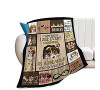 Coperta con beagle per cani, idea regalo per gli amanti dei cani, in pile, super morbida, accogliente, calda, per ragazze, ragazzi, donne, 101 x 127 cm