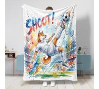 Coperta con cane Shiba Inu 2026, 101 x 127 cm, morbida e accogliente coperta pelosa per divano, soggiorno, spiaggia, viaggi, sport, casa, divano