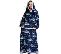 Coperta con cappuccio oversize con tasca gigante per donne e uomini, taglia unica, Squalo(con lanugine), Taglia unica