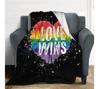 Coperta con cuore arcobaleno per i diritti dei gay LGBT, morbida e calda, stampata digitalmente, morbidissima, in micropile, per divano, letto e soggiorno, 50"*60"