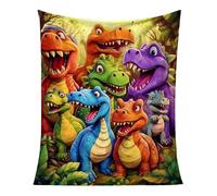 Coperta con dinosauro sorridente, graziosa coperta con dinosauri sorridenti in flanella con stampa digitale HD, per bambini, ragazzi, ragazze, compleanno, Natale (130 x 150 cm)