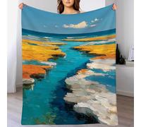 Coperta Con Dipinto Olio Dell'Oceano Impressionista, In Morbido Pile Di Flanella, Accogliente, Calda, Leggera, Tutte Le Stagioni, Per Divano, Letto, Per Adulti, Bambini, Ragazzi, 70 X 100 Cm