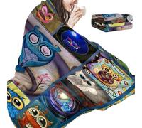 Coperta con gufi per adulti, calda coperta da viaggio, coperta in peluche per il divano, per donne, uomini, casa, campeggio, auto, sedia, divano, soggiorno, camera da , viaggi all'aperto
