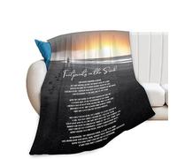 Coperta con impronte nella sabbia, regali cristiani, versi biblici, scrittura, coperta, comoda, in pile di flanella, calda, morbida, soffice, pelosa, per preghiera, adulti, donne, uomini, per letto