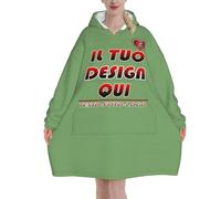 Coperta Con Maniche donna Personalizzata Felpa Oversize il tuo quadro con foto e/o testo Personalizzate coperta indossabile vestaglia pile Morbido plaid con maniche con tasche regali personalizzati