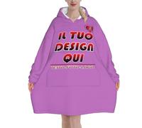 Coperta Con Maniche donna Personalizzate Felpa Oversize il tuo quadro con foto e/o testo Personalizzata coperta indossabile vestaglia pile Morbido plaid con maniche con tasche regali personalizzati