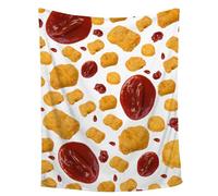 Coperta con pepita di pollo e ketchup, regalo per bambini e adulti, per amanti delle pepite, divertente e confortevole, per divano, ottima idea regalo per compleanno e Natale, 101,6 x 76,2 cm